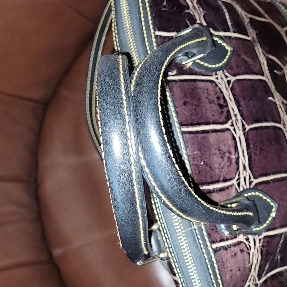 ❤2X HP❤️Dooney & Bourke Brown Croco Leather "Deana" Satchel w/Matching Wallet❤ - Picture 5 of 17